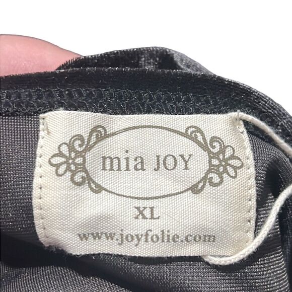 Joyfolie Dress Size XL Velvet Velour Charcoal Handkerchief Neck Cinched Side NEW - Picture 7 of 10